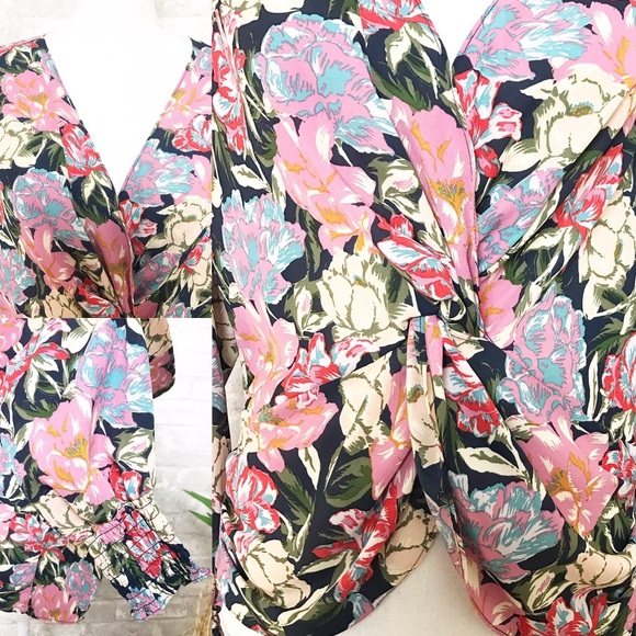 NWT LEYDEN Bohemian Pink Floral Print Long Sleeve Top Small - Picture 4 of 8